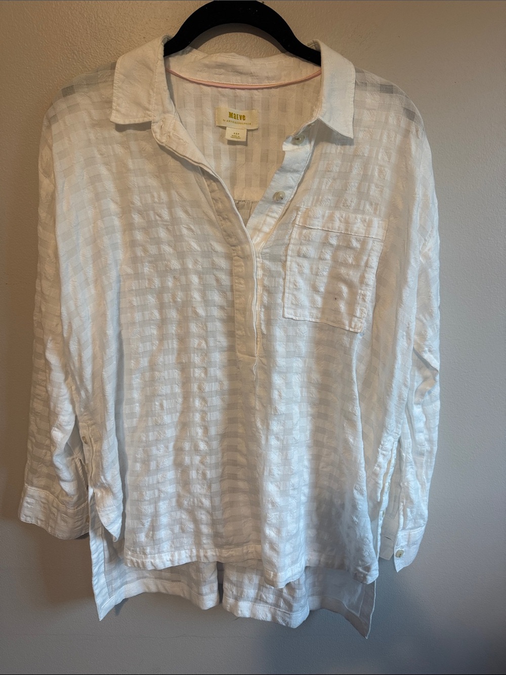 Maeve White Textured Hi-Lo Tunic, size XSP